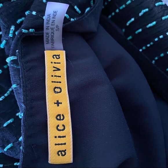 ALICE & Olivia -Micro Beaded Silk Cowl Back Dress - Picture 10 of 14